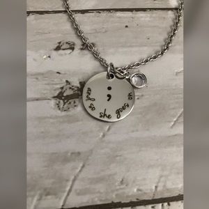 🌼🌸 Semicolon Necklace Suicide Awareness